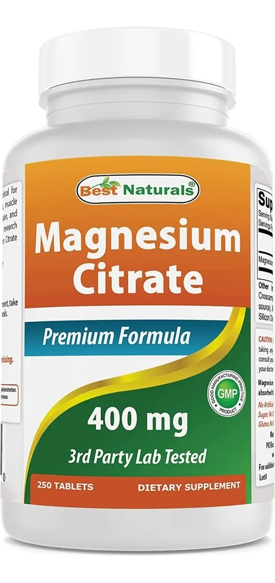 citrato de magnesio 400mg 250 tabletas best naturals citrato de magnesio 400mg 250 tabletas best naturals