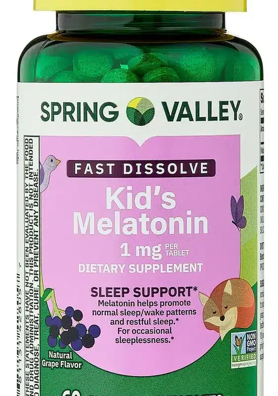 melatonina kids 1mg 60 tabletas masticables spring valley