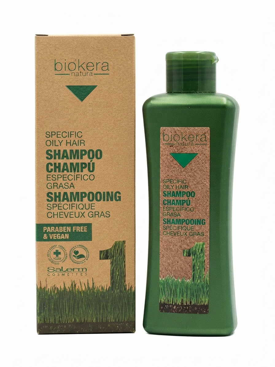 Champú Para Cabello Graso Biokera Natura Vegano 300ml