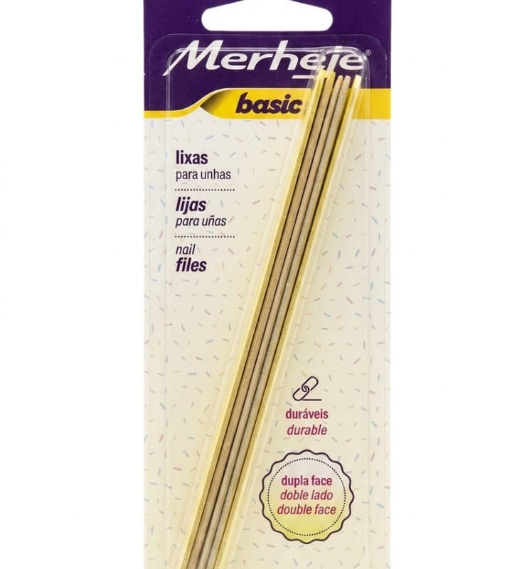 pack de limas para uñas merheje basic doble lado (6 unidades)