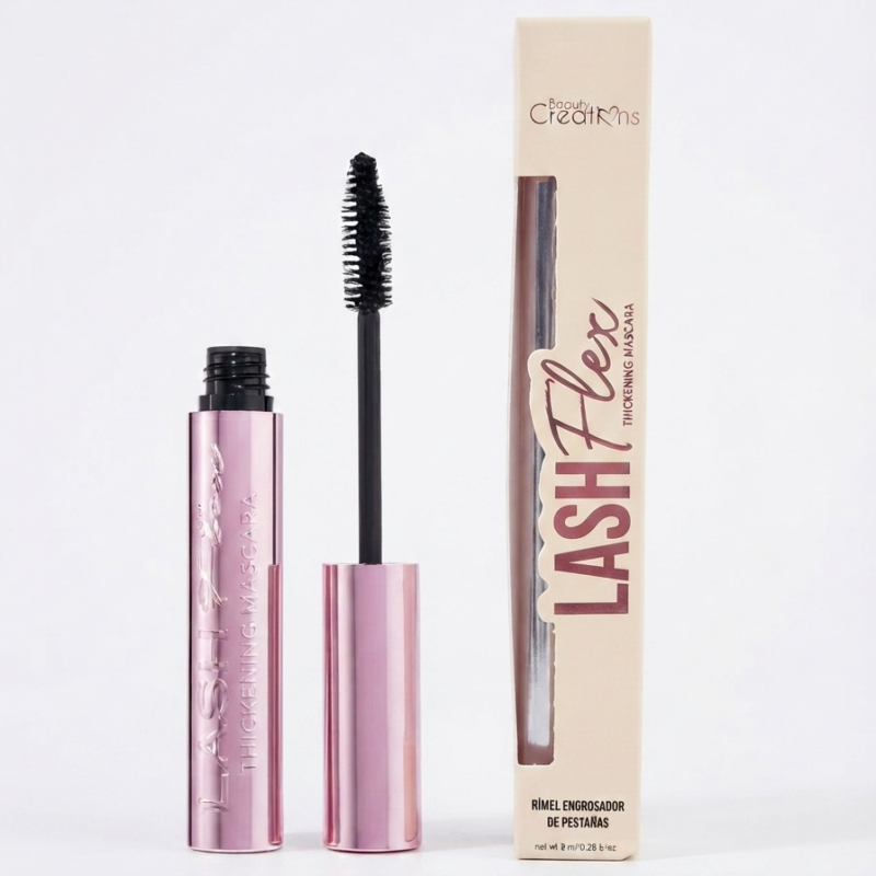 rímel engrosador de pestañas lash flex thickening mascara beauty creations