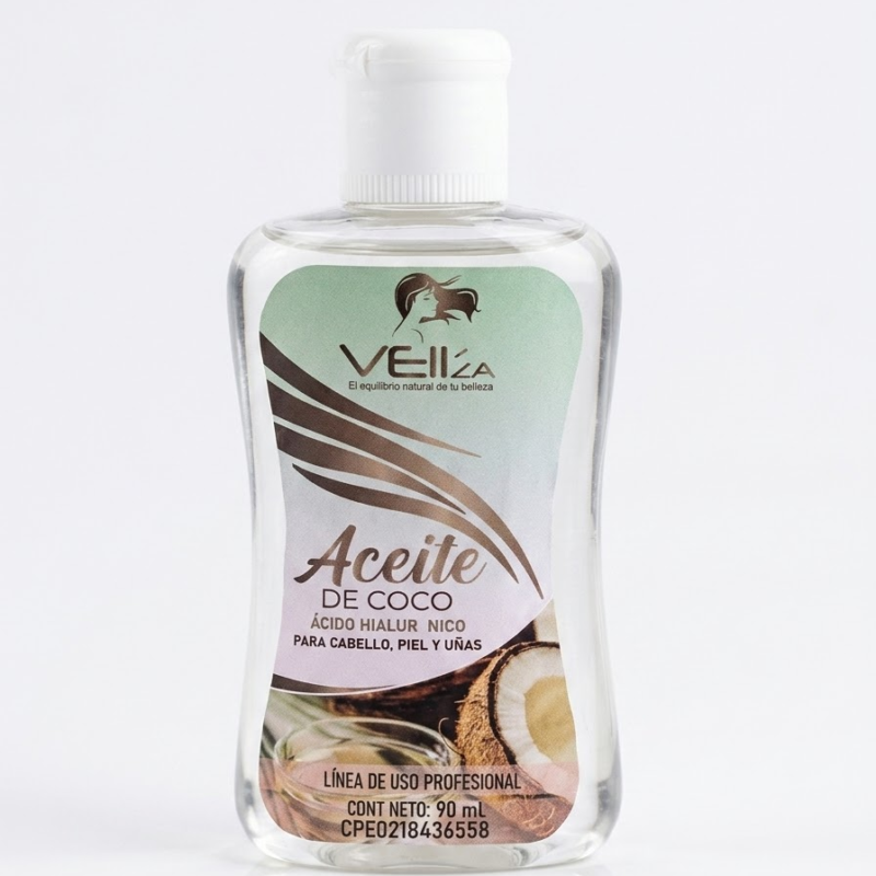 Aceite de Coco con Ácido Hialurónico Cabello Uñas Piel Veiiza 90 ml