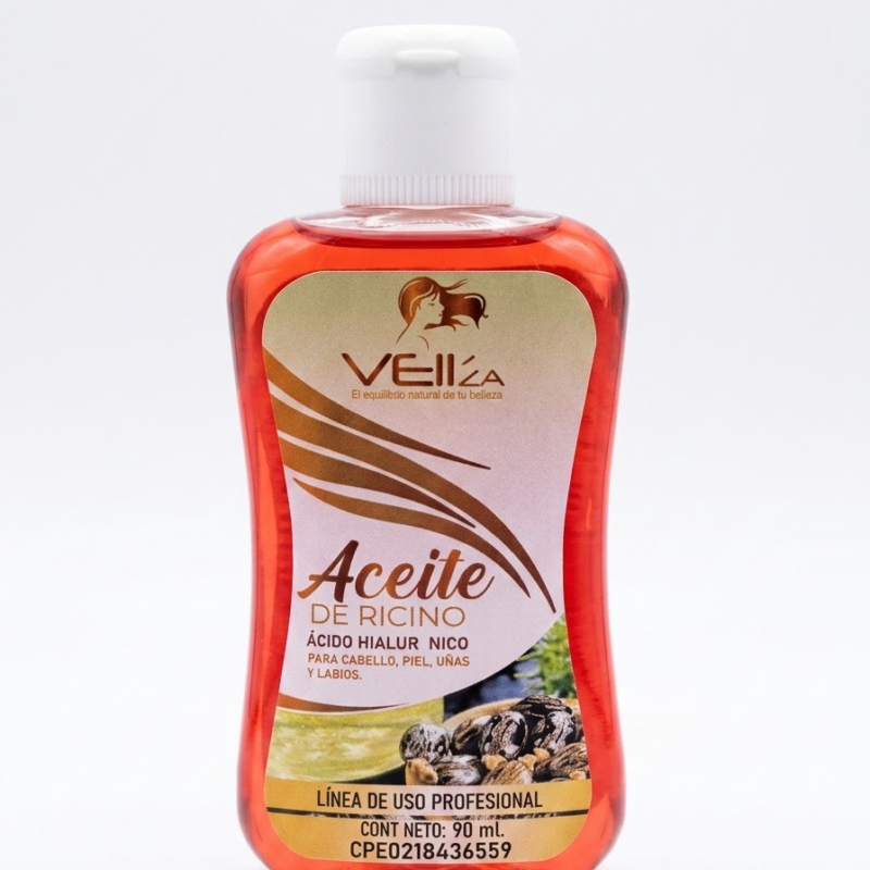 Aceite de Ricino con Ácido Hialurónico Piel Uñas Labios Veiiza 90 ml